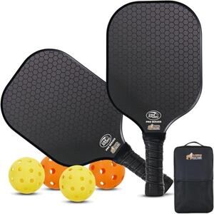Gorilla Gear USAPA Approved Pickleball Starter Set, Fiberglass Paddles with Bag